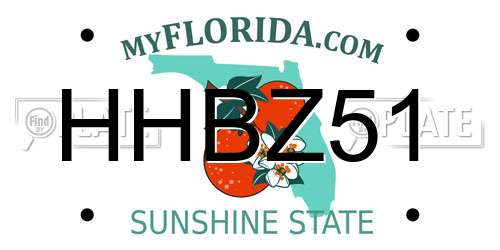 HHBZ51 Florida License Plate