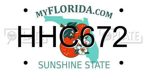 HHC672 Florida License Plate