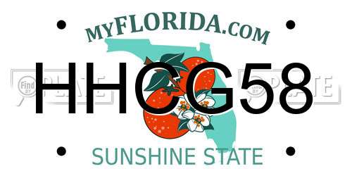 HHCG58 Florida License Plate