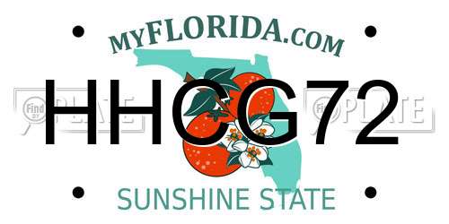HHCG72 Florida License Plate