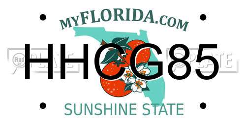 HHCG85 Florida License Plate
