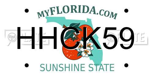 HHCK59 Florida License Plate