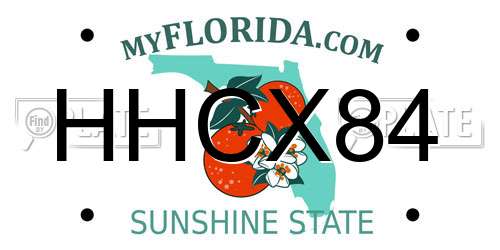 HHCX84 Florida License Plate
