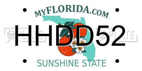 HHDD52 Florida License Plate
