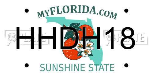 HHDH18 Florida License Plate