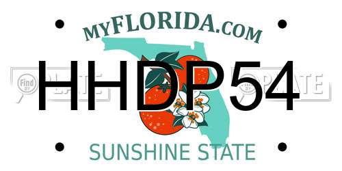 HHDP54 Florida License Plate