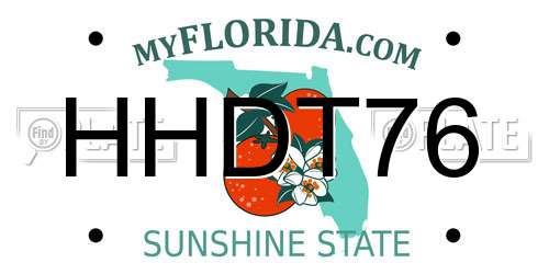 HHDT76 Florida License Plate