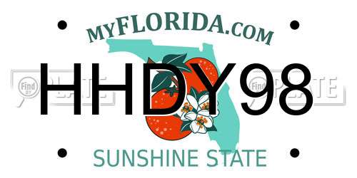 HHDY98 Florida License Plate