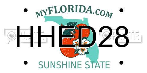 HHED28 Florida License Plate