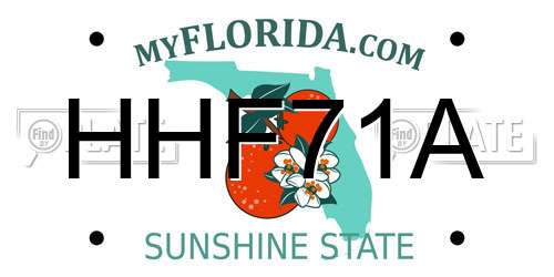 HHF71A Florida License Plate