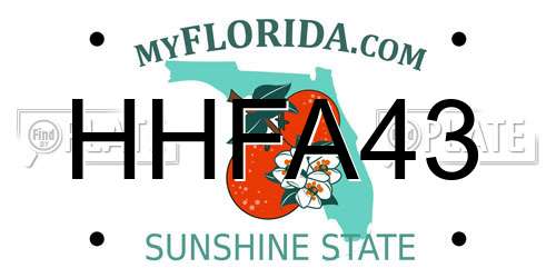 HHFA43 Florida License Plate