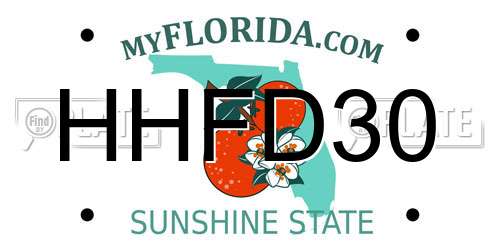 HHFD30 Florida License Plate