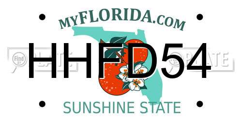 HHFD54 Florida License Plate