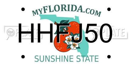 HHFJ50 Florida License Plate