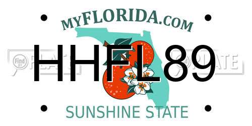 HHFL89 Florida License Plate
