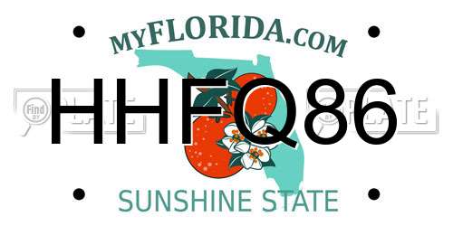 HHFQ86 Florida License Plate