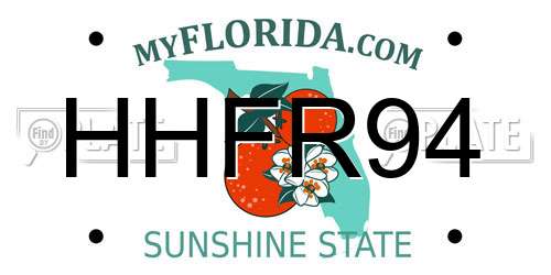 HHFR94 Florida License Plate