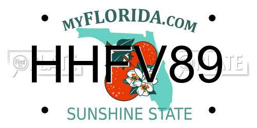 HHFV89 Florida License Plate