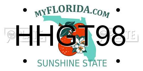 HHGT98 Florida License Plate