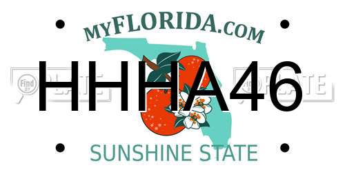 HHHA46 Florida License Plate