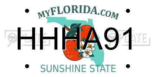 HHHA91 Florida License Plate