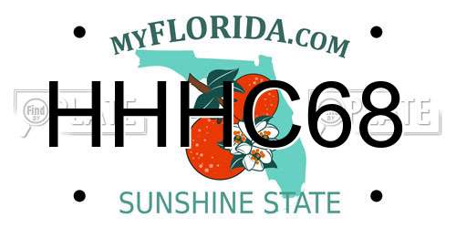 HHHC68 Florida License Plate