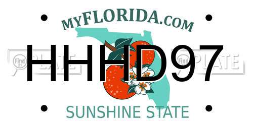 HHHD97 Florida License Plate