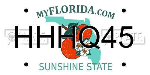 HHHQ45 Florida License Plate