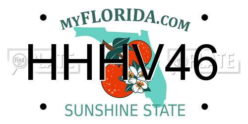 HHHV46 Florida License Plate