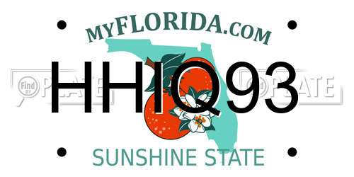 HHIQ93 Florida License Plate
