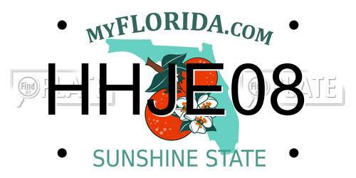 HHJE08 Florida License Plate