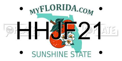 HHJF21 Florida License Plate