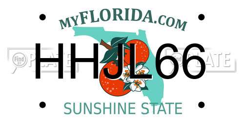 HHJL66 Florida License Plate