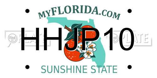 HHJP10 Florida License Plate