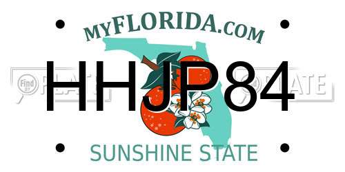 HHJP84 Florida License Plate