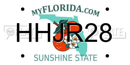 HHJR28 Florida License Plate