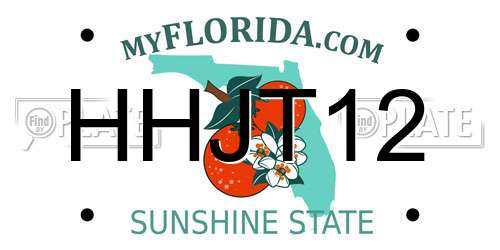 HHJT12 Florida License Plate