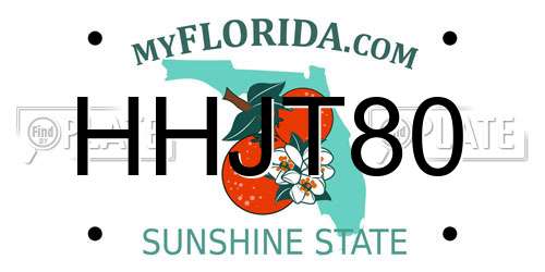 HHJT80 Florida License Plate