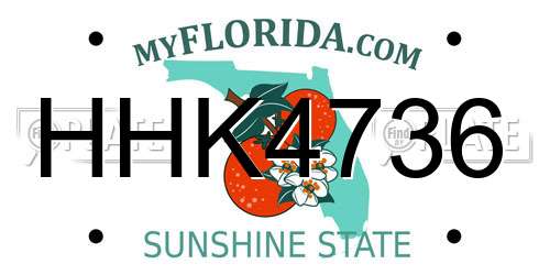 HHK4736 Florida License Plate
