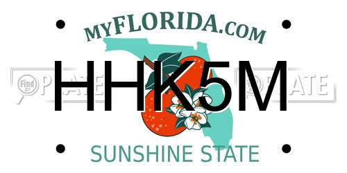 HHK5M Florida License Plate