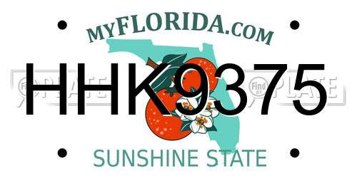 HHK9375 Florida License Plate