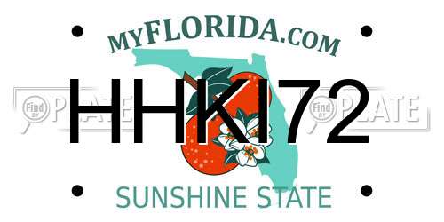 HHKI72 Florida License Plate