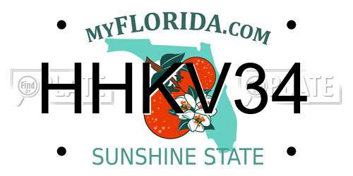 HHKV34 Florida License Plate