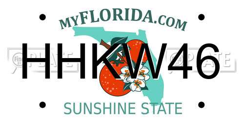 HHKW46 Florida License Plate
