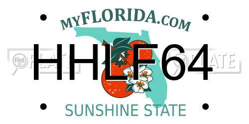 HHLF64 Florida License Plate