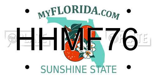 HHMF76 Florida License Plate