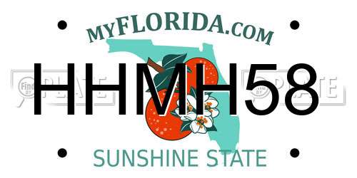 HHMH58 Florida License Plate