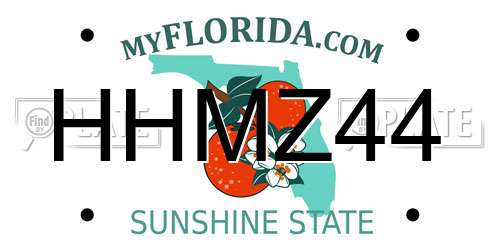 HHMZ44 Florida License Plate