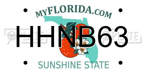 HHNB63 Florida License Plate