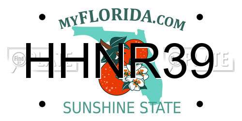 HHNR39 Florida License Plate